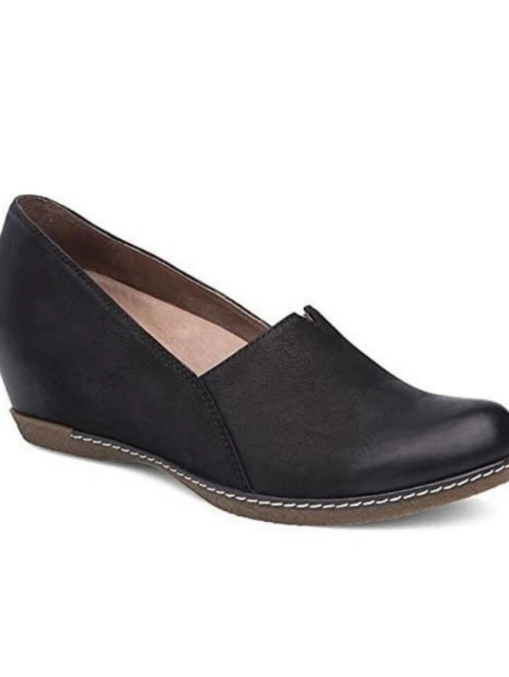 Dansko Black Burnished Nubuck Liliana Slip On Wedge Comfort Shoes 40 US 9.5-10